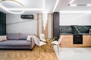 Η κουζίνα ή μικρή κουζίνα στο Greendustry Zabłocie Luxury Apartments WAWELOFTS