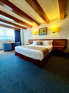 a bedroom with a large bed in a room at Hotel Metropol in Mexico City