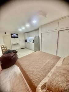 a bedroom with a bed and a television in it at Estudio independiente, full equipo en excelente zona de Caracas in Caracas