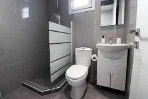 a bathroom with a white toilet and a sink at LA CASA DE PROFESOR 5 in Kalabaka +37 photos
