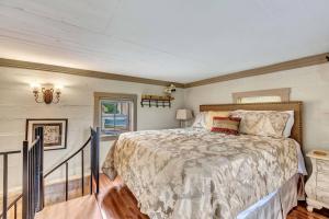 a bedroom with a large bed in a room at The Rock House Hideaway - TANK HOUSE in Fredericksburg
