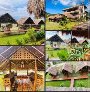 a collage of pictures of a resort at La Palapa Inn Port Barton in San Vicente