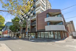 a building on the corner of a street at Boutique Stays - Camillea in Melbourne