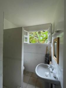 Vannituba majutusasutuses Studio Rez de villa avec piscine