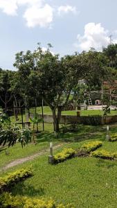 a park with a tree in the grass at Guacamayas Resort Vacation in La Mesa