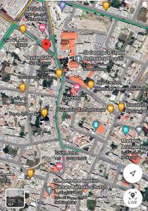 a map of a city with yellowazes at Downtown Inn Madaba in Madaba