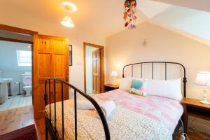 sypialnia z łóżkiem i łazienką w obiekcie Orchard Cottage w mieście Dingle
