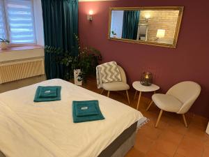 Posteľ alebo postele v izbe v ubytovaní Pension Skylark