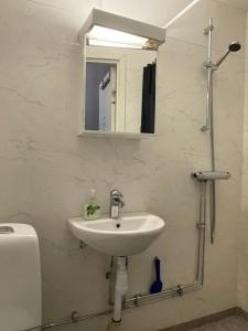 Koupelna v ubytování Lilla Hotellet