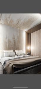 a rendering of a bedroom with a large bed at rest bellavista in Maloja