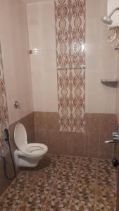 ein Bad mit einem WC und einer Dusche in der Unterkunft INAS Guest House in Canacona