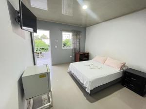 1 dormitorio con 1 cama y TV de pantalla plana en HOTEL BOSCONIA IMPERIAL, en Bosconia