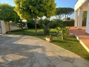 a driveway leading to a yard with trees and a house at L'isola di Gianni by Ortigia Apartments in Plemmirio