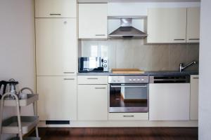 Η κουζίνα ή μικρή κουζίνα στο Nimbuzzz Apartments