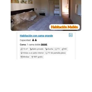 ein Screenshot eines Mobiltelefons mit einem Bett in einem Zimmer in der Unterkunft habitac privada Bed n Bkf Patagonia Norte - Puerto Varas Homestay - BnB Plus in Puerto Varas