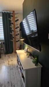 Kuchyňa alebo kuchynka v ubytovaní Apartament Zielona Przystań Gdańsk