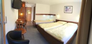 Posteľ alebo postele v izbe v ubytovaní Hotel zum See
