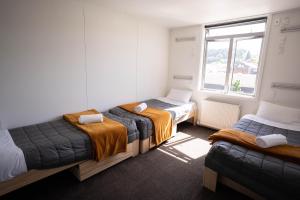 Una cama o camas en una habitación de The Brownston Hostel