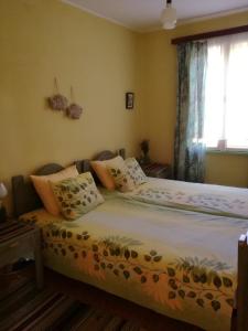 a bedroom with a bed and a window at Bilkarskata Kashta in Gorsko Slivovo