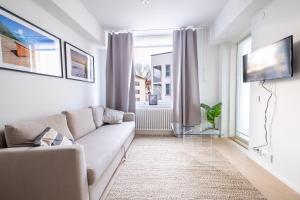Posezení v ubytování A new apartment in Helsinki