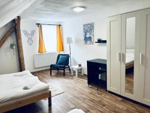 Postel nebo postele na pokoji v ubytování Chalupa Lenora