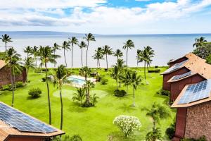 an aerial view of the ocean from a resort at Molokai Shores in Kaunakakai