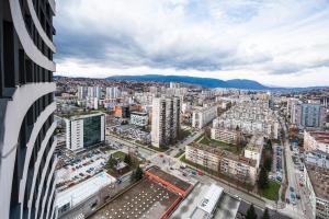 a view of a city from a building at Sarajevo Tower 24th floor apartment in Sarajevo