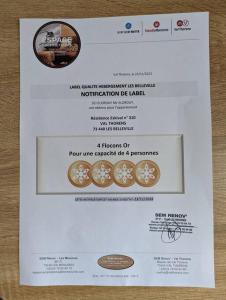 Certifikát, hodnocení, plakát nebo jiný dokument vystavený v ubytování Superbe appartement sur le front de neige