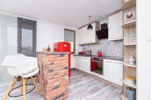 Virtuvė arba virtuvėlė apgyvendinimo įstaigoje Apartments Cracow Czeczow by Renters