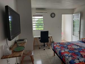 Telewizja i/lub zestaw kina domowego w obiekcie SPACIEUX T3 VUE MER