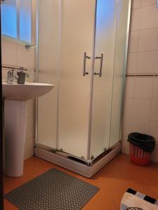 a bathroom with a shower and a sink at Anastasija 109 in Kopaonik