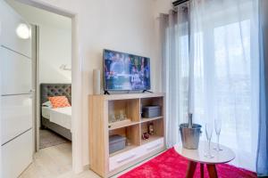Televízia a/alebo spoločenská miestnosť v ubytovaní Apartment Melki