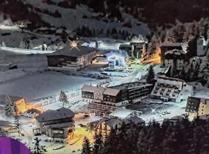 an aerial view of a ski resort at night at Apartman Lejla Vlašić in Vlasic