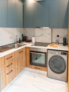 Η κουζίνα ή μικρή κουζίνα στο Δ17 Suites & Apartments