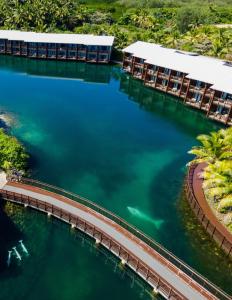 an aerial view of the water at a resort at Fiji Marriott Resort Momi Bay in Momi