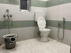 喬爾哈特的住宿－Assam Villa - by Storyweavers Retreat，一间带卫生间和垃圾桶的浴室