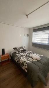1 dormitorio con cama y ventana en Casa en arriendo muy amplia con dos habitaciones en Punta Arenas