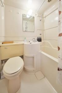 a bathroom with a toilet and a sink and a tub at TORA HOTEL Tokyo Ueno 寅ホテル 上野 D in Tokyo