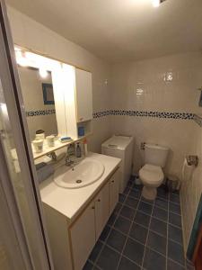 a bathroom with a sink and a toilet at Appartement de campagne à Limans in Limans