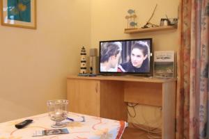 TV a/nebo společenská místnost v ubytování 4 Sterne Apartment Bernstein mit Terrasse und Sauna + 7 fotografií