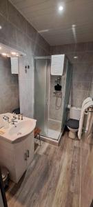 Koupelna v ubytování Hotel Valérie