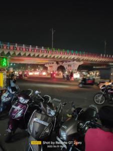 a group of motorcycles parked in front of a gas station at Hotel Chancellor,Bhubaneswar in Bhubaneshwar