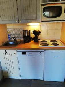 Kuchyňa alebo kuchynka v ubytovaní Studio Cabine RDC Pied des Pistes