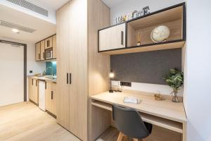 Kuchyň nebo kuchyňský kout v ubytování Micampus Salamanca Student Residence