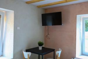 TV a/nebo společenská místnost v ubytování L'Hôtel Enfoncé, chambres d'hôtes