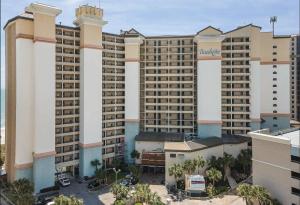 an aerial view of a large apartment building at 4800 S Ocean Blvd, 0915 - Ocean Front Sleeps 6 in Myrtle Beach