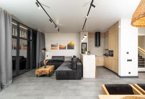 Posezení v ubytování Black & White Villas