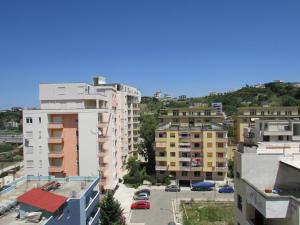 an aerial view of a city with buildings at Aati Apartment in Durrës