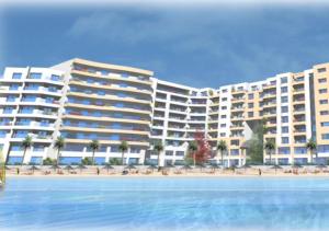 a rendering of a large apartment building on the beach at Vue Mer Époustouflante in La Goulette