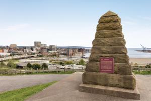 a monument with a view of a city at Crowne Plaza Saint John Harbour View, an IHG Hotel in Saint John